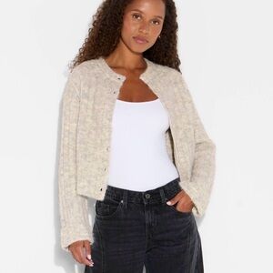 Wild Fable Light Heather Grey Knit Cardigan NEW WITH TAGS